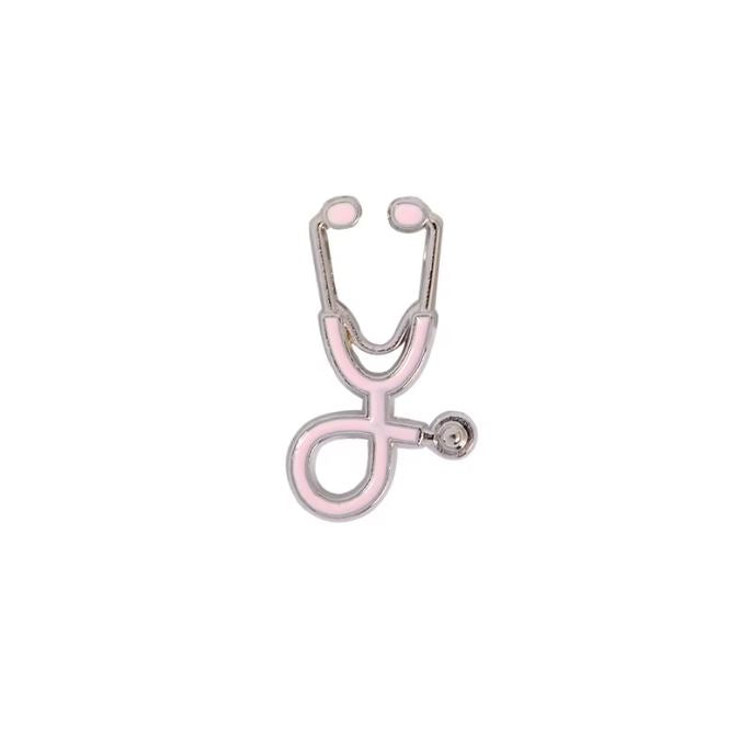 Pink and gold stehoscope pin