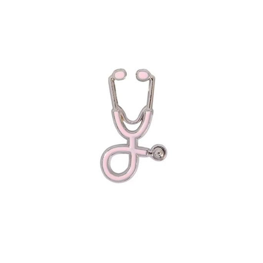Pink and gold stehoscope pin