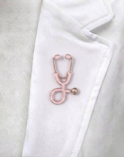 Pink and gold stehoscope pin